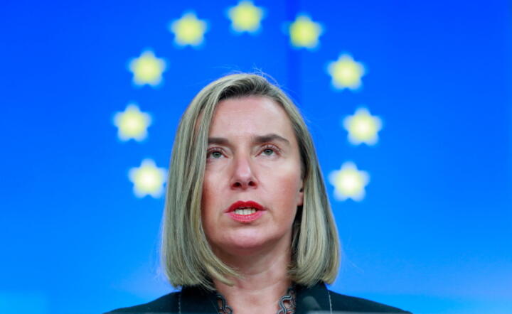 EU High Representative for Foreign Affairs and Security Policy Federica Mogherini gives a press conference with Prime Minister of Ukraine Volodymyr Groysman / autor: PAP/EPA/STEPHANIE LECOCQ