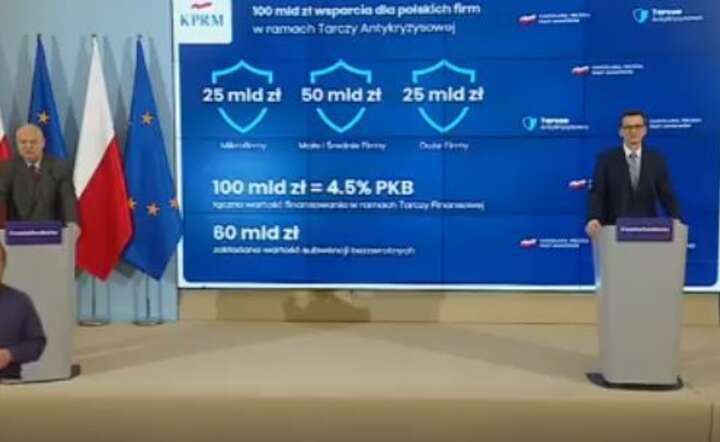 Konferencja prasowa: premier Morawiecki, prezes Glapiński / autor: PAP