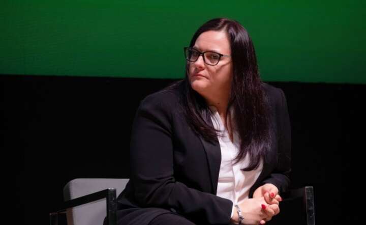 Minister funduszy i polityki regionalnej Małgorzata Jarosińska-Jedynak podczas konferencji "W kierunku zielonej gospodarki". / autor: PAP/Hanna Bardo