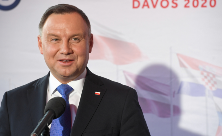 Andrzej Duda podczas konferencji prasowej / autor: PAP/Radek Pietruszka