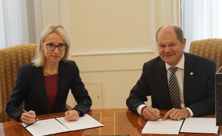 Minister finansów prof. Teresa Czerwińska i minister finansów Niemiec Olaf Scholz / autor: Źródło: Twitter Ministerstwo Finansów
