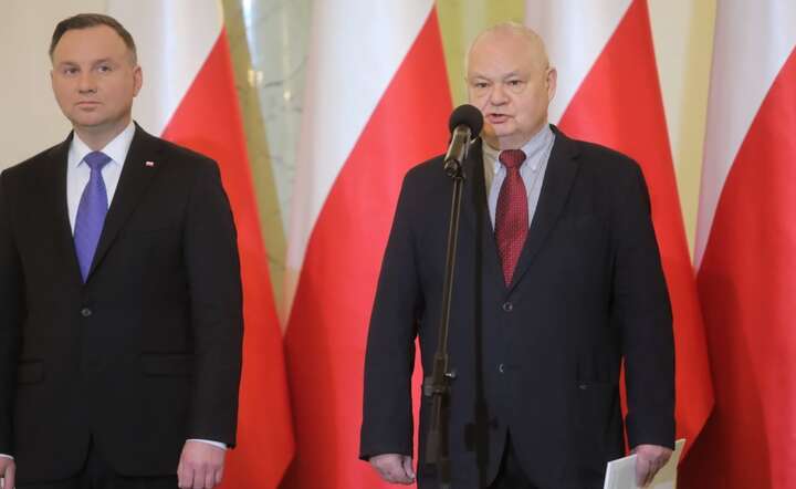 . Prezydent Andrzej Duda oraz prezes Narodowego Banku Polskiego Adam Glapiński / autor: PAP/Wojciech Olkuśnik