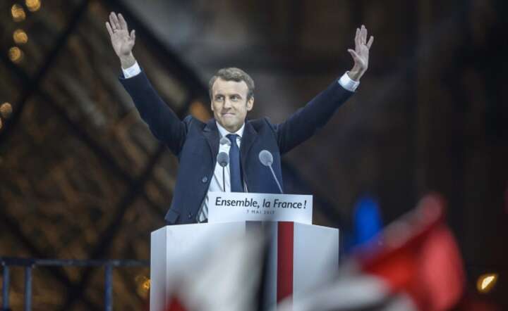 Prezydent Emmanuel Macron, fot. PAP/EPA Christophe Petit Tesson