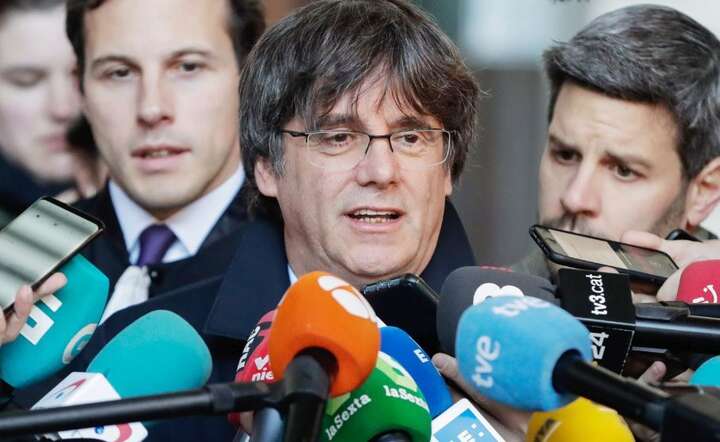 Były premier Katalonii - Carles Puigdemont / autor: PAP/EPA/STEPHANIE LECOCQ