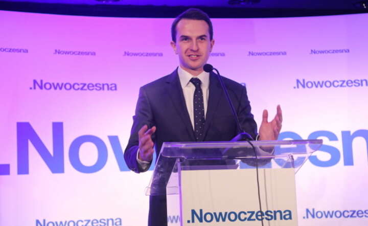 Nowo wybrany przewodniczący Nowoczesnej Adam Szłapka / autor: PAP