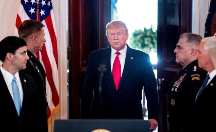 Wystąpienie Donalda Trumpa o sytuacji na Bliskim Wschodzie / autor: PAP/EPA/MICHAEL REYNOLDS
