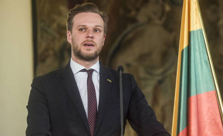 szef litweskiej dyplomacji Gabrielius Landsbergis / autor: Sarwar/Twitter