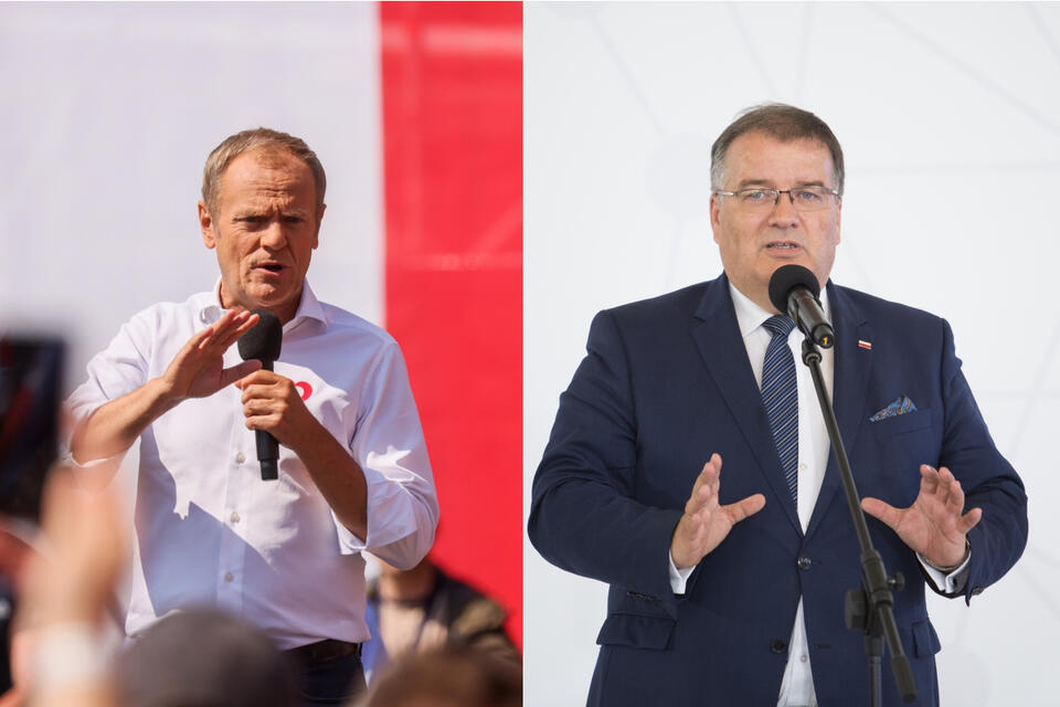 Donald Tusk i Andrzej Dera / autor: PAP/Leszek Szymański/Fratria