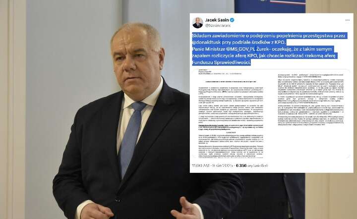 Były wicepremier i szef MAP, poseł PiS Jacek Sasin złożył zawiadomienie o podejrzeniu popełnienia przestępstwa w sprawie KPO / autor: Fratria / AS
