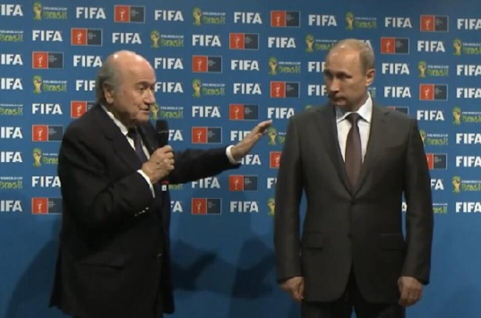 Szef FIFA Sepp Blatter i Władimir Putin. Fot. YouTube