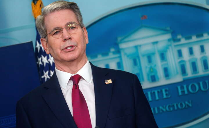Sekretarz skarbu USA Scott Bessent / autor: PAP/EPA/WILL OLIVER