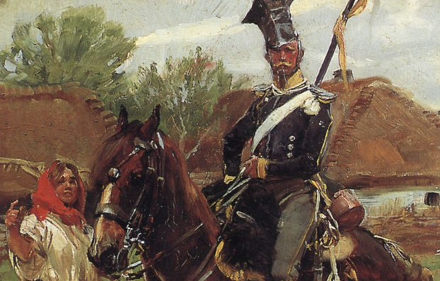 Wojciech Kossak, Ułan i dziewczyna / autor: http://www.pinakoteka.zascianek.pl