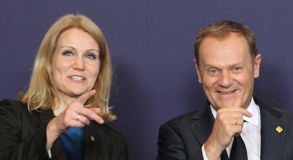 Premier Donald Tusk i premier Danii Helle Thorning-Schmidt. PAP/Radek Pietruszka