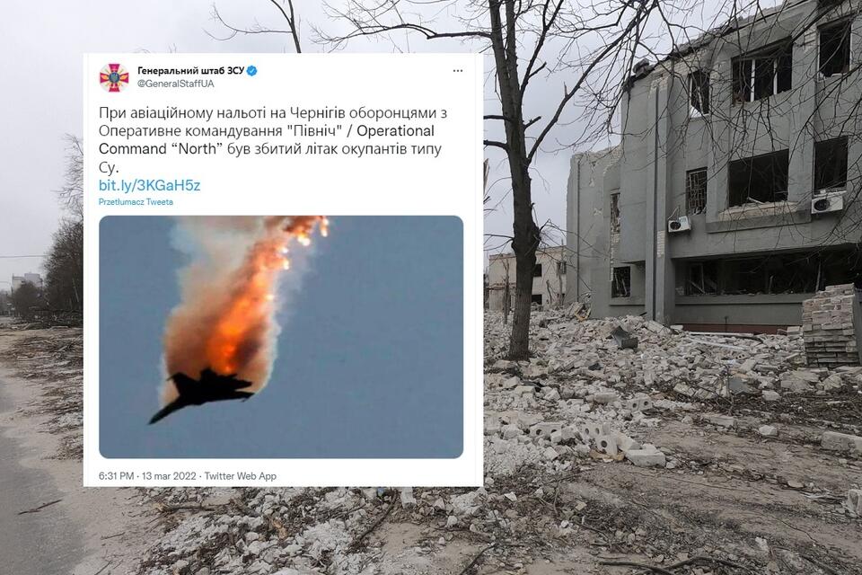 Zdjęcie główne - Czernihów zniszczony po rosyjskich atakach / autor: PAP/EPA; Twitter