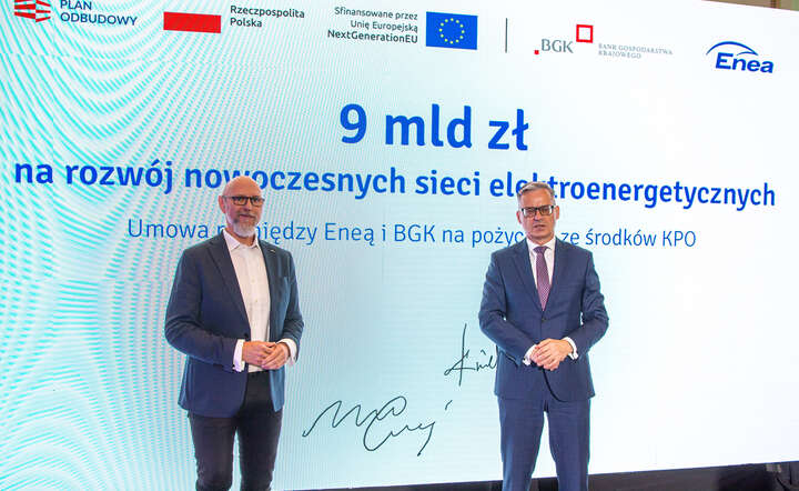 Prezes Enea Grzegorz Kinelski (L) i prezes BGK Mirosław Czekaj (P) / autor: materiały prasowe Enea
