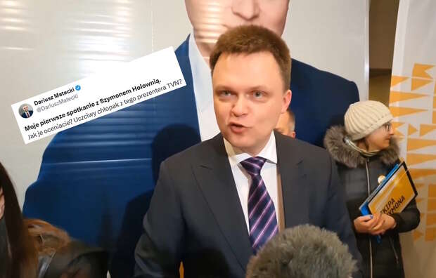 Szymon Hołownia na nagraniu opublikowanym przez Dariusza Mateckiego / autor: X/Dariusz Matecki