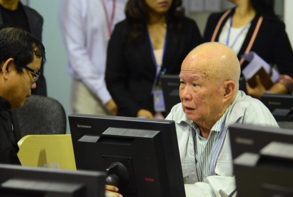 83-letni Khieu Samphan na ławie oskarżonych / fot.PAP/EPA