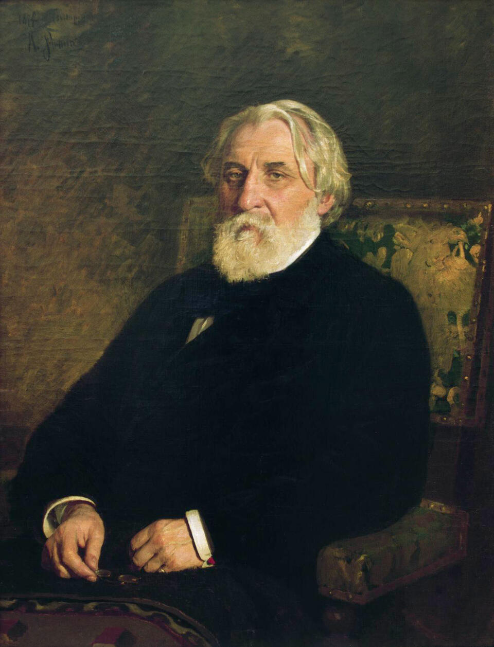 Iwan Turgieniew, portert olejny (1874), aut. Ilja Riepin, płotno ze zbiorów Galerii Trietiakowskiej