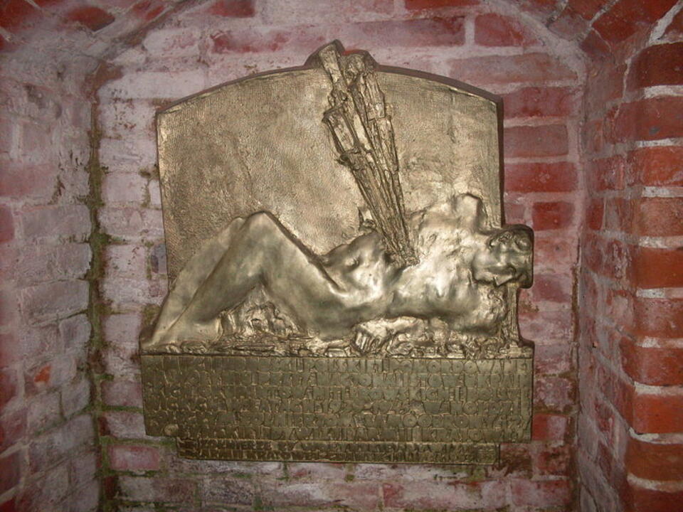 Tablica ku czci ofiar rzezi wołyńskiej, umieszczona w kościele Świętej Brygidy w Gdańsku, wikipedia