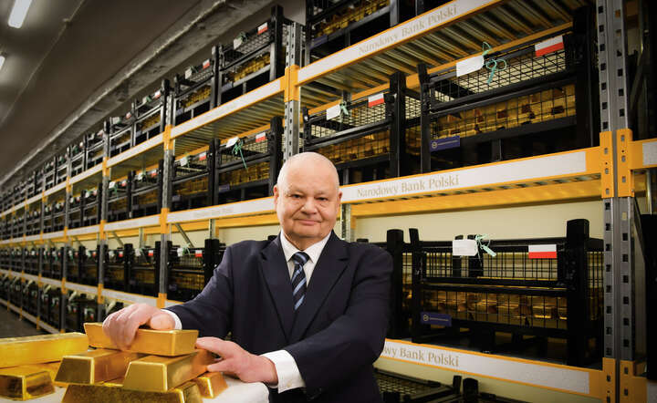 Prezes Adam Glapiński w skarbcu NBP. Zdjęcie ze stycznia 2024 r. / autor: materiały prasowe NBP