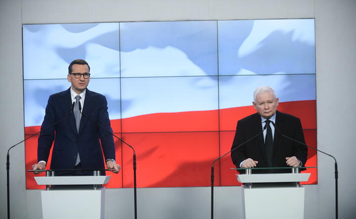 premier Mateusz Morawiecki i prezes PiS Jarosław Kaczyński / autor: fotoserwis PAP