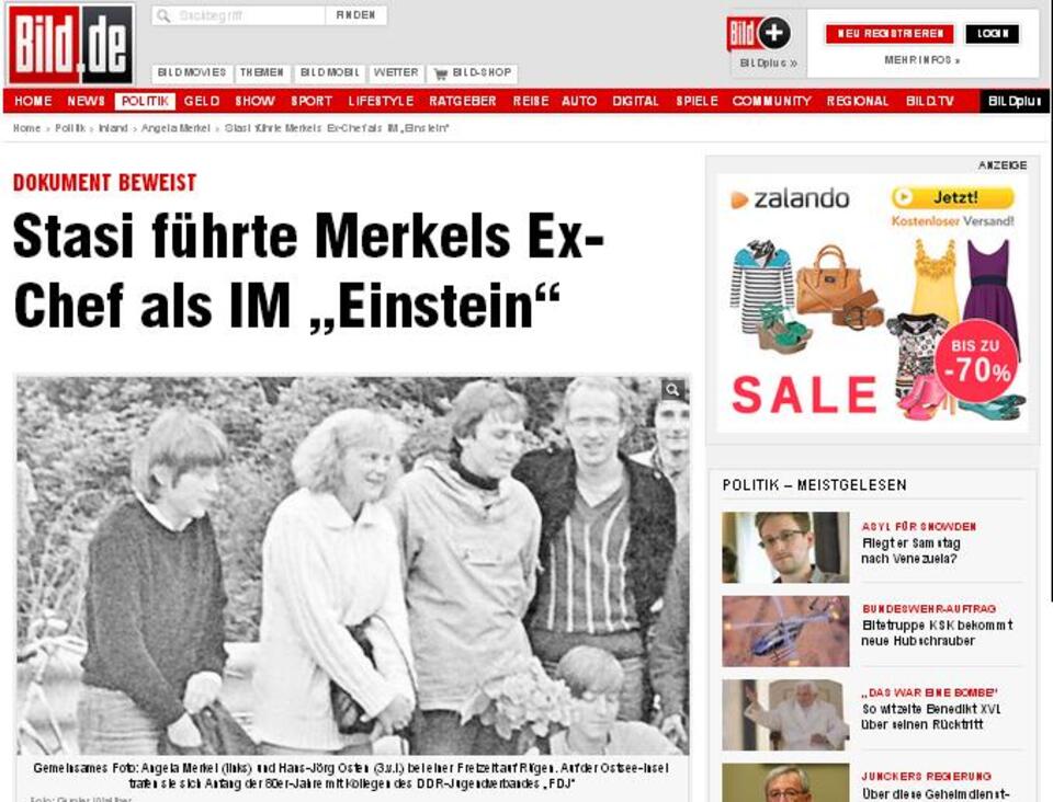 Fot. wPolityce.pl/ "Bild-Zeitung": Merkel - pierwsza z lewej, Osten - trzeci z lewej