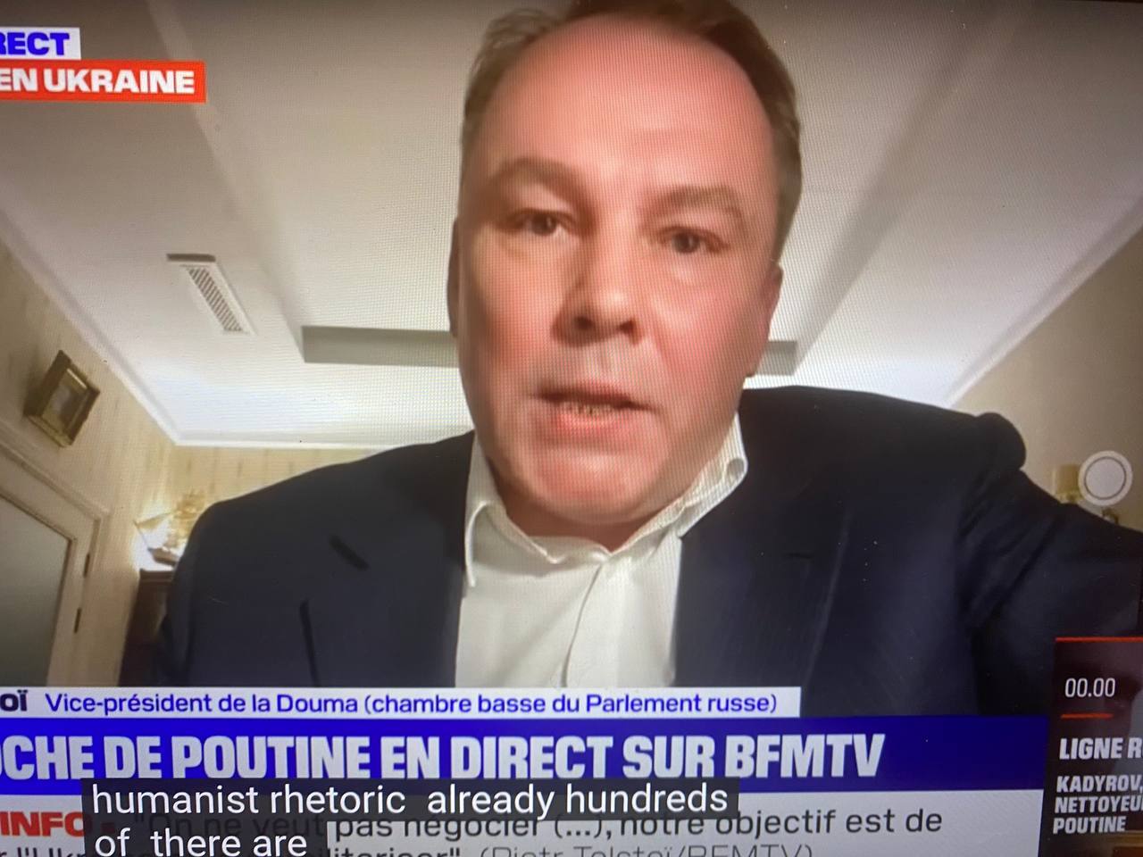 Groźby Tołstoja wobec Ukrainy i Polski we francuskiej stacji