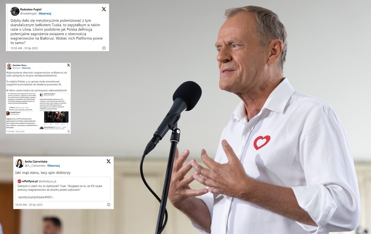 Tusk, PiS i wagnerowcy. Twitter wrze po wpisie lidera PO