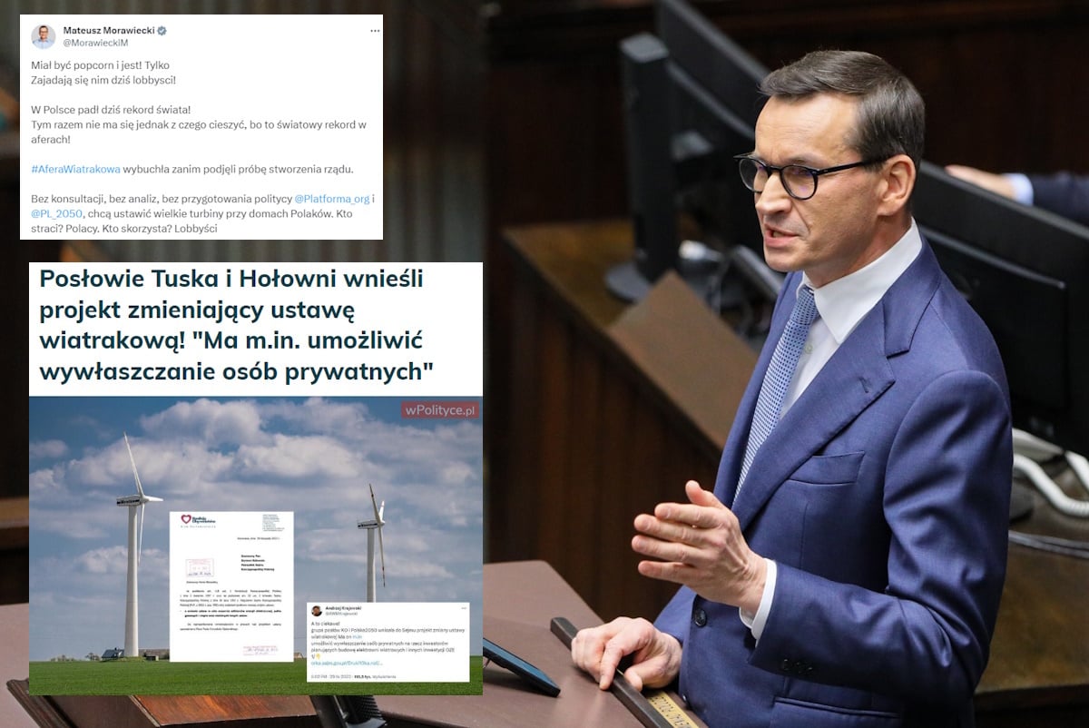 Afera Wiatrakowa. Premier: Lobbyści Zajadają Się Popcornem