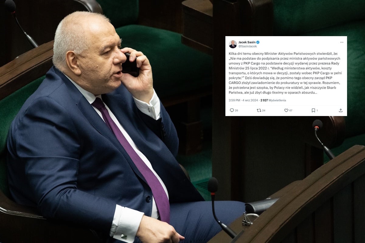 Jacek Sasin odpowiada PKP Cargo. "Potrzebna jest szopka"