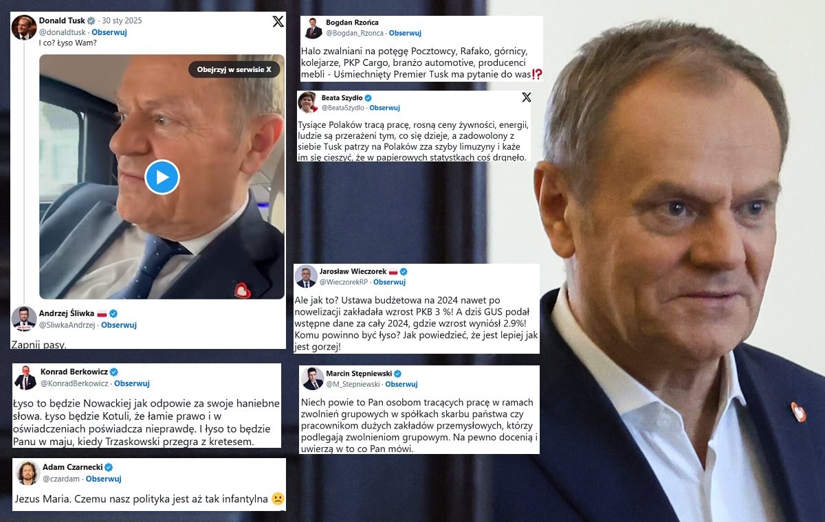 Tusk cieszy się z danych GUS: "Łyso wam?". Dostał odpowiedź