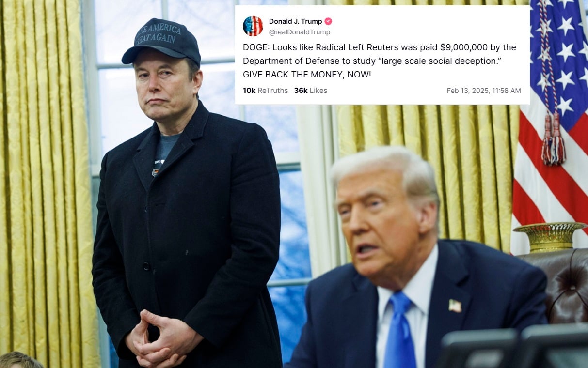 Miliony od rządu USA? Musk i Trump vs. Thomson Reuters