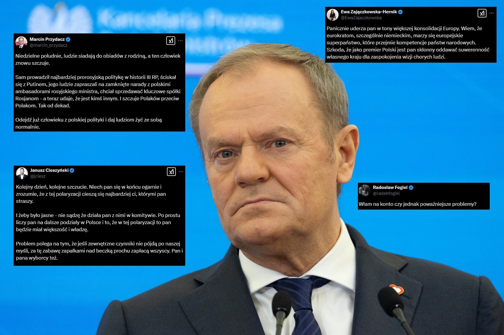 Tusk znowu oskarża o prorosyjskość. Dobitne riposty!