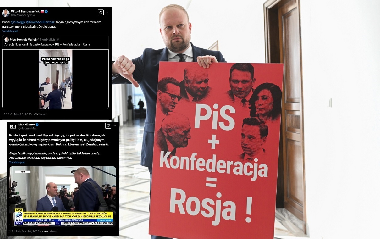 Zembaczyński wpadł na konferencję PiS."8-gwiazdkowy generał"