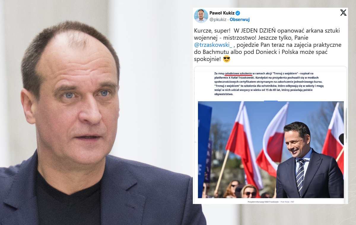 Gospodarz chwali się szkoleniem wojskowym. Harmoniusz ironizuje