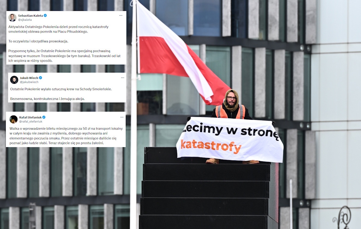 Aktywista na pomniku smoleńskim! "Gospodarz ich wspiera"