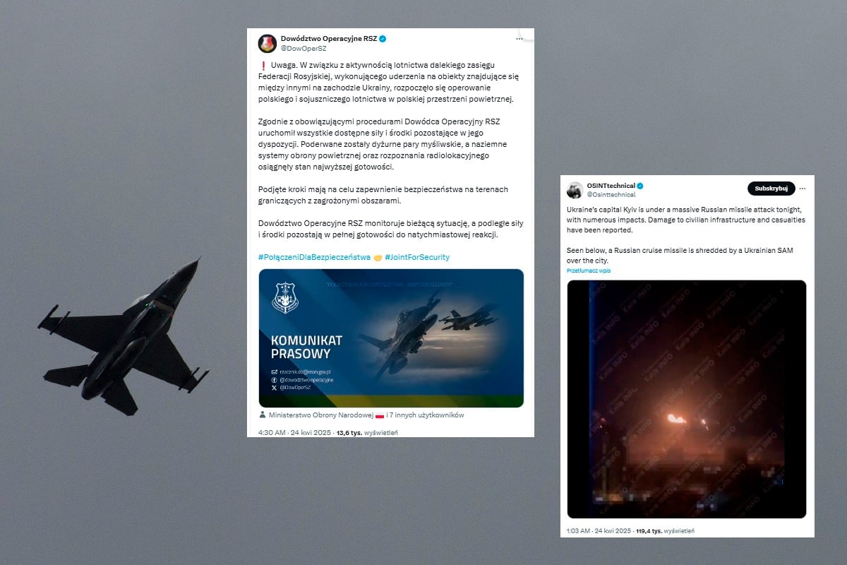 Российские атаки на Украине. Польские истребители были подняты в воздух