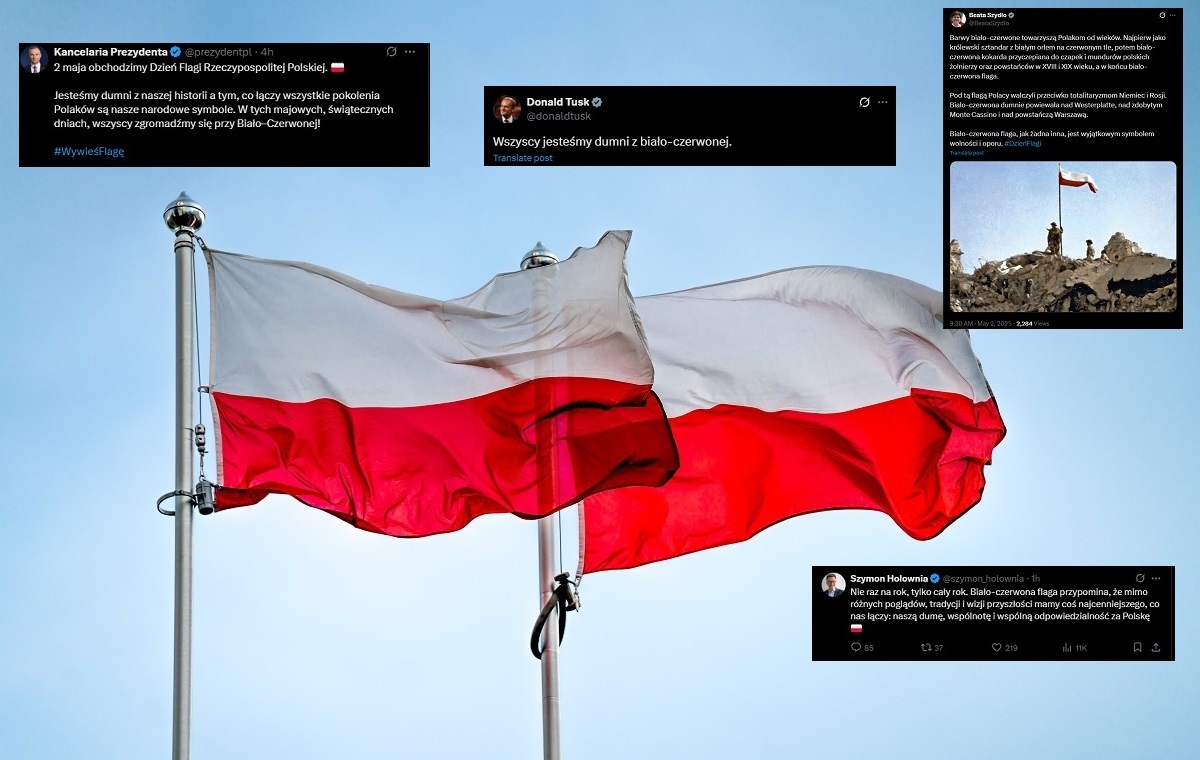 Prezydent i politycy w Dzień Flagi."Łączy pokolenia Polaków"