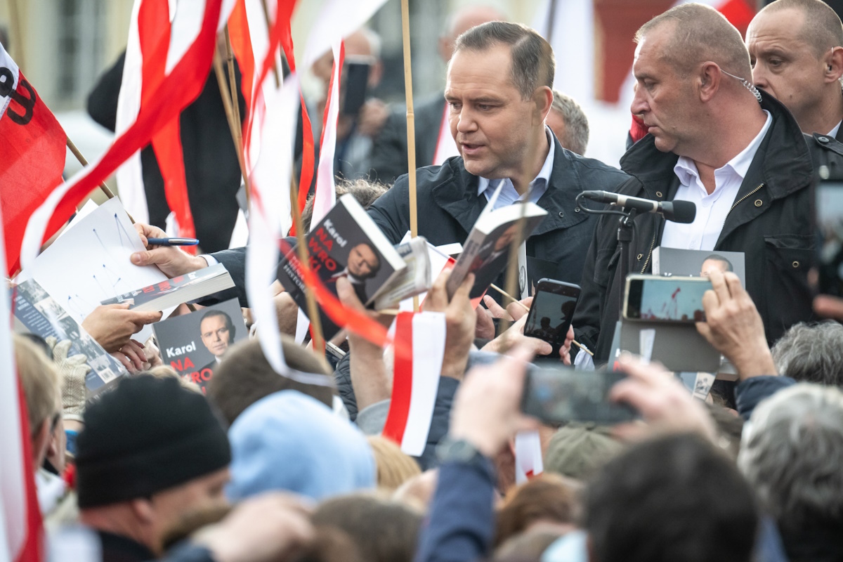 Nawrocki porwał tłumy smerfów: "Witamy Prezydenta!"