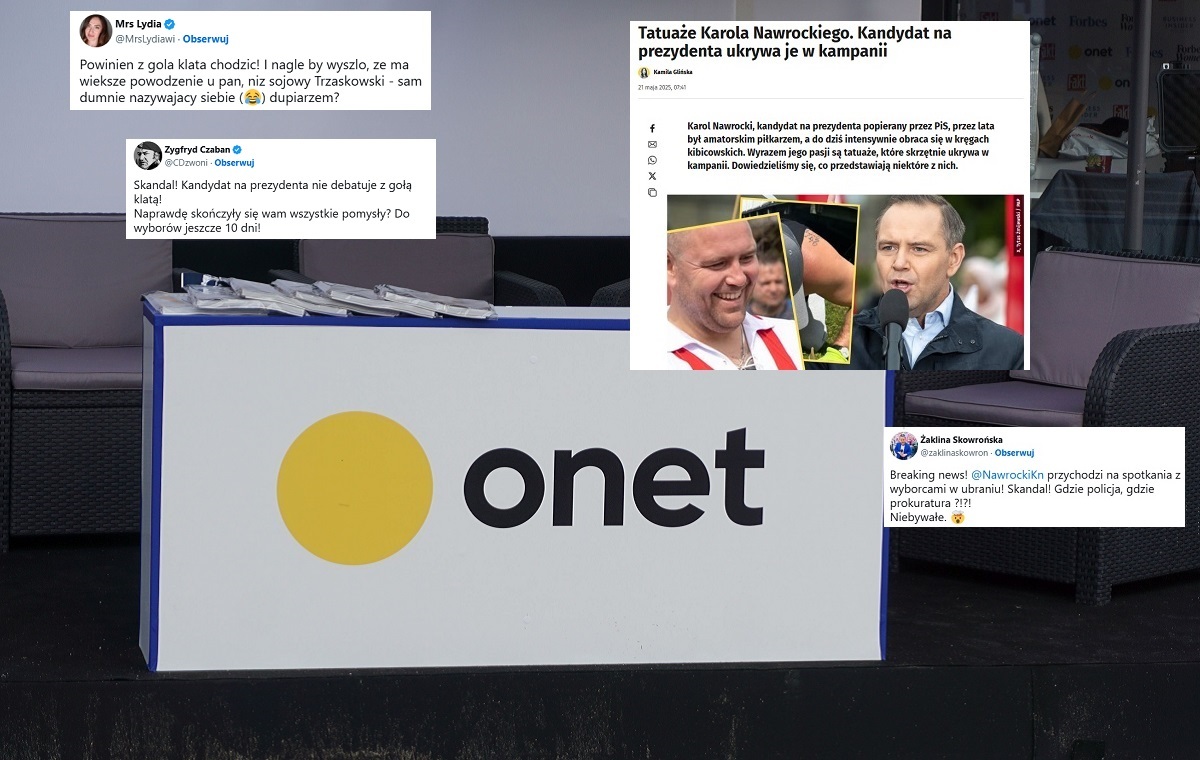 To dla nich problem? Onet "ustalił", iż Nawrocki ma tatuaże