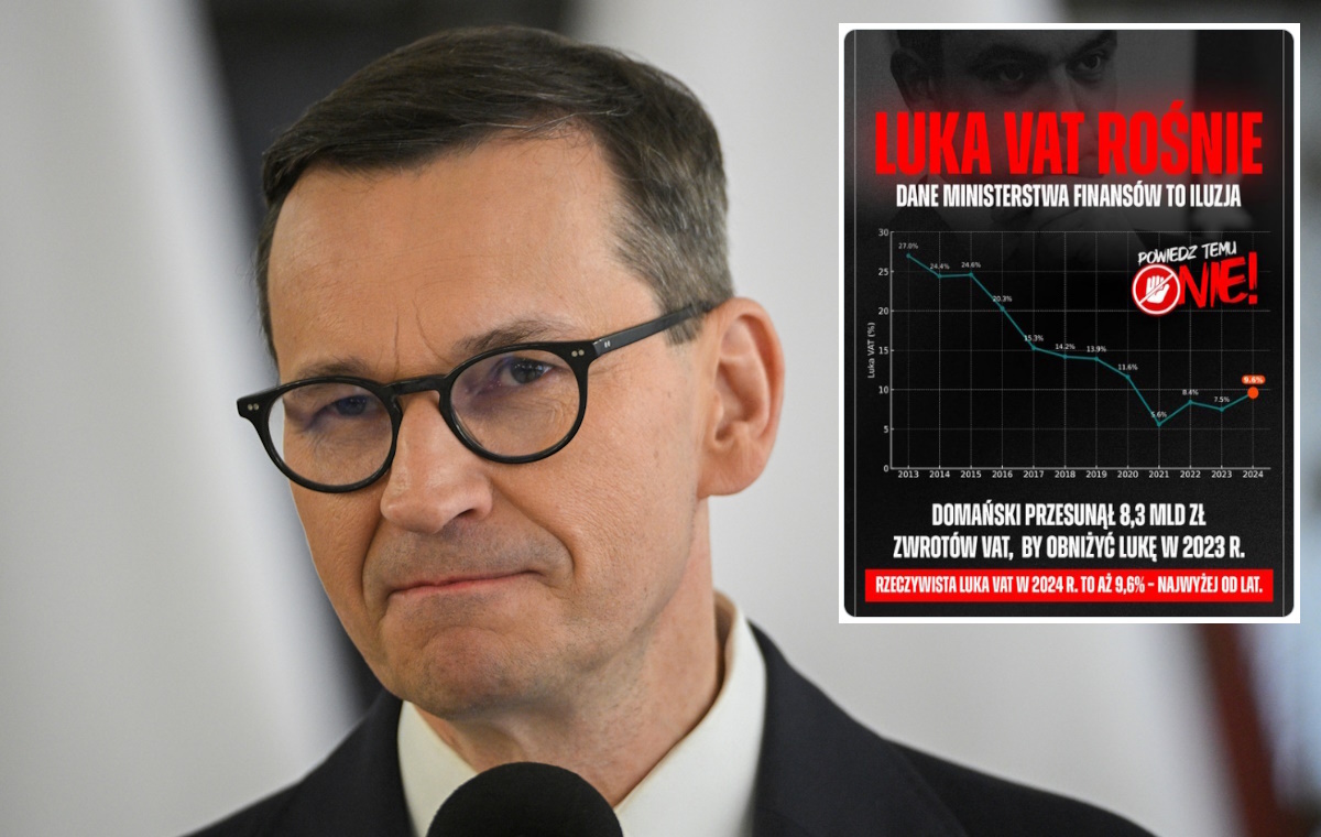 Morawiecki: Domański manipuluje ws. gwałtownie rosnącej luki VAT