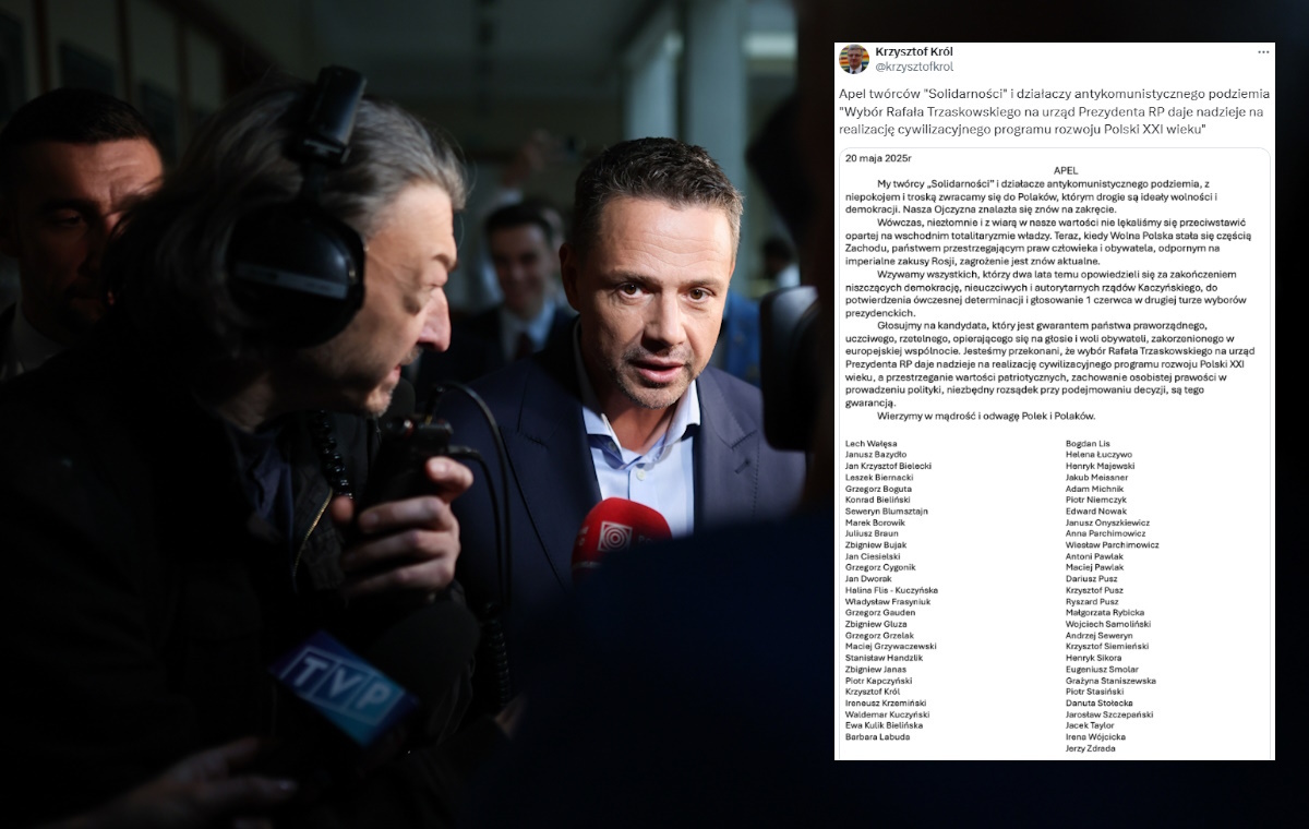 Wałęsa, Frasyniuk, Michnik pudrują Trzaskowskiego