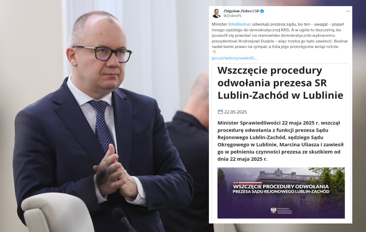 Bodnar znów odwołuje sędziego. Ziobro: Łamie prawo na rympał