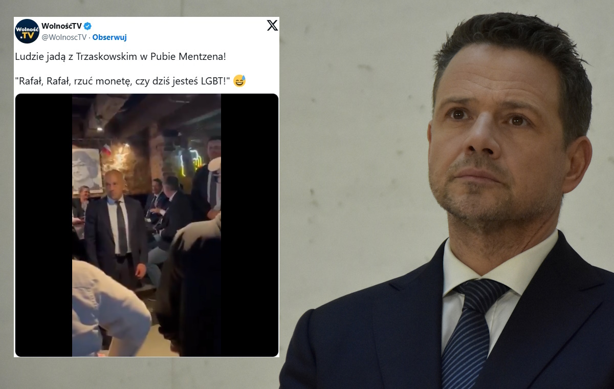 Trzaskowski w pubie Mentzena. Przywitały go niechętne hasła