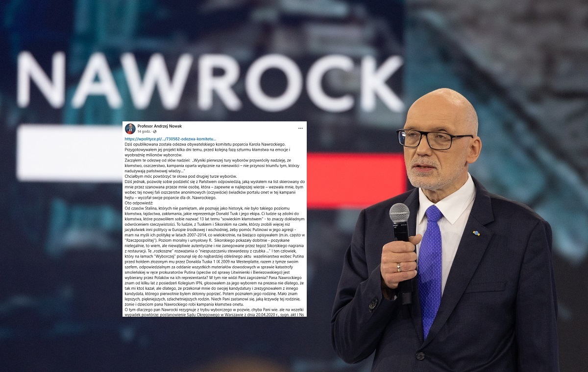 Mocny list prof. Nowaka o akcji zohydzania Nawrockiego!