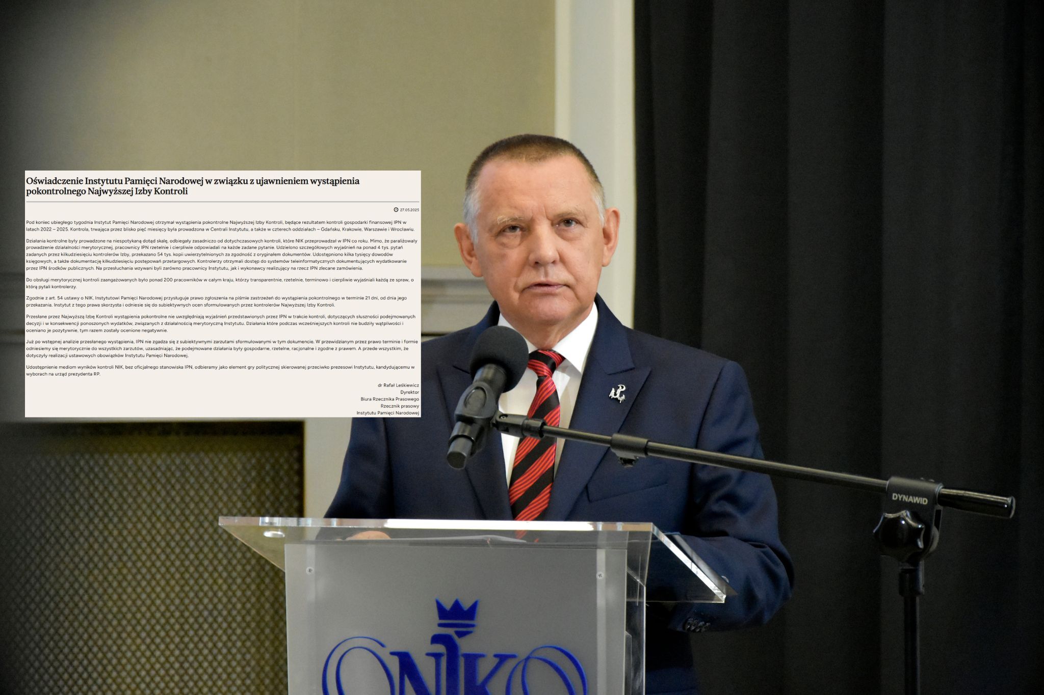 Kontrola NIK. IPN odpowiada: "Element gry politycznej"