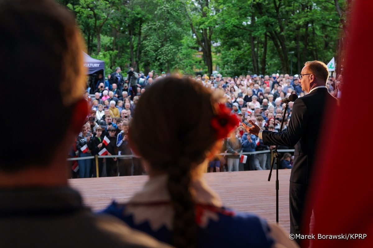 "Nawrocki" podczas wystąpienia prezydenta. Tak zareagował