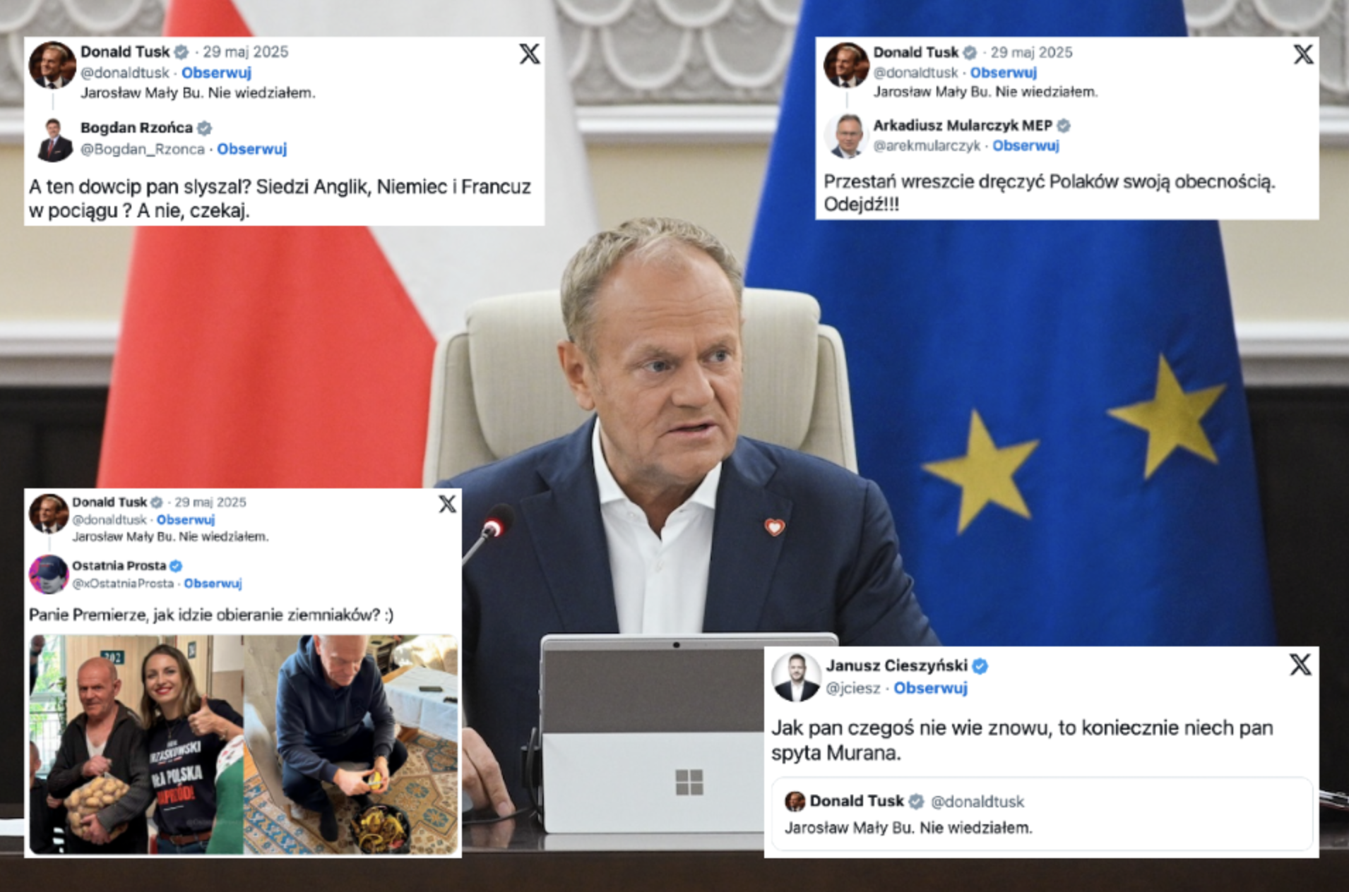 Giertych mu to pisał? Tusk znów w roli internetowego trolla