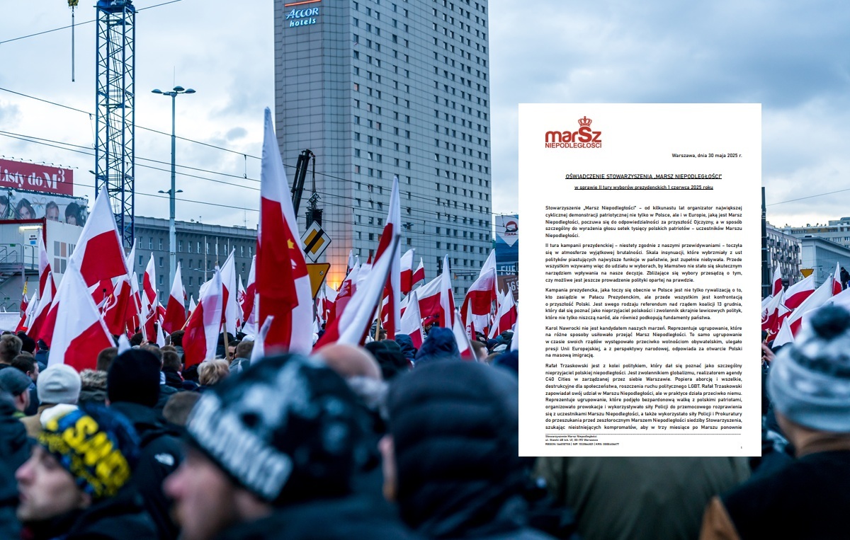 "Marsz Niepodległości" jasno przeciwko Trzaskowskiemu!