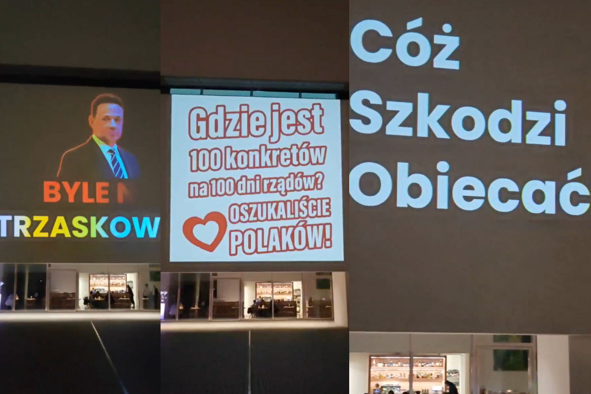 Wymowne grafiki na fasadzie Muzeum Sztuki Nowoczesnej!